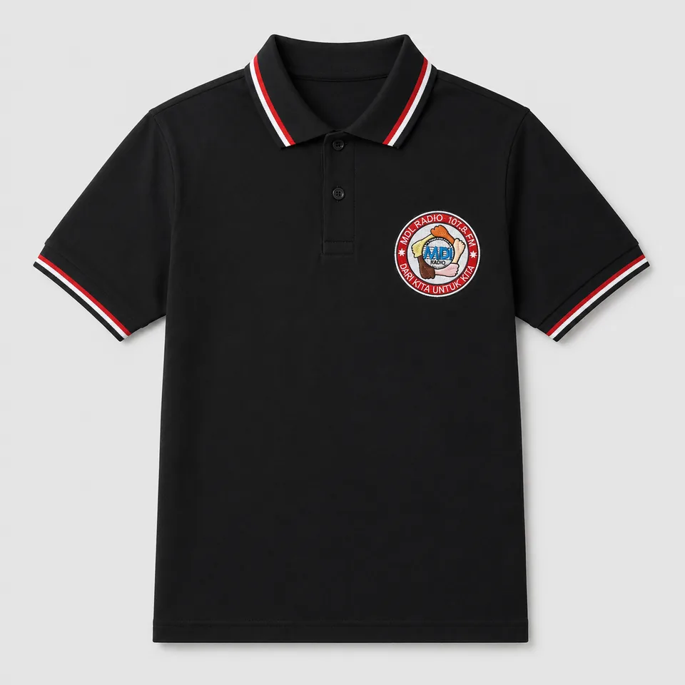 Polo shirt komunitas otomotif MDL bordir komputer produksi Rafsakaos