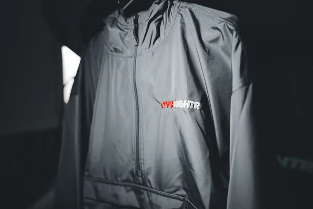 Bahan parachute untuk jaket windbreaker berwarna abu-abu